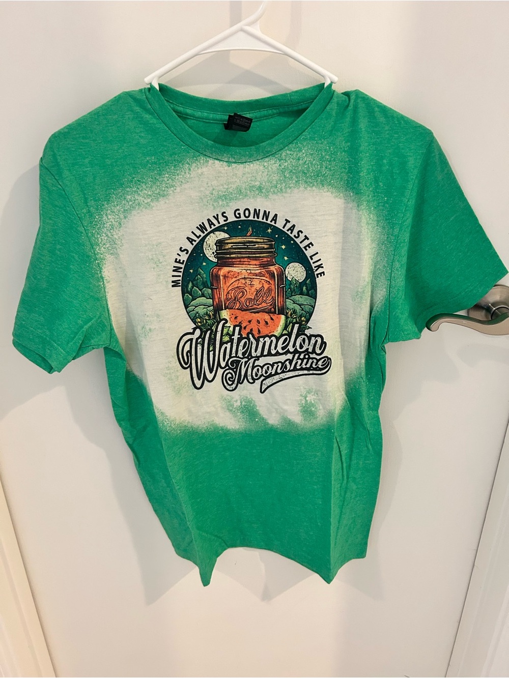 Gildan Green and White Watermelon Moonshine T‑Shirt - Picture 4 of 4